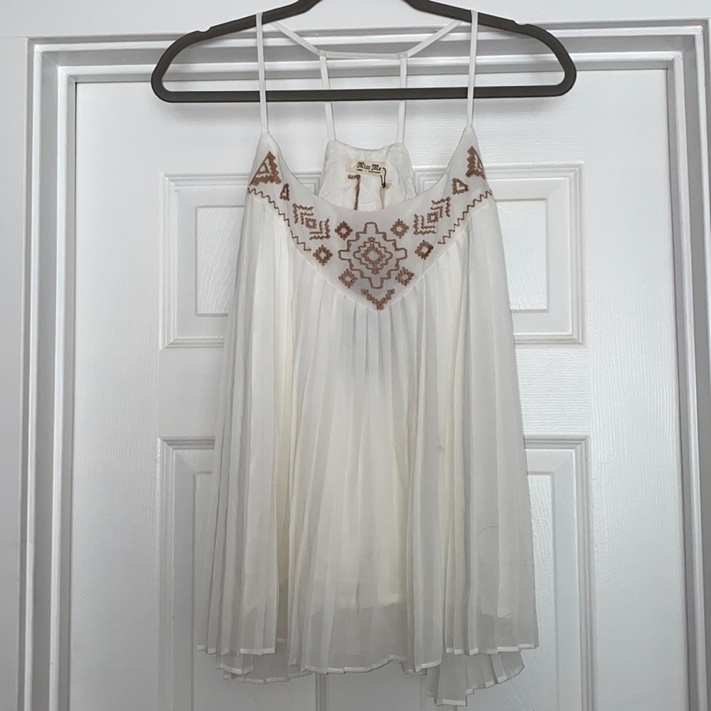 Miss me long halter white flowy shirt